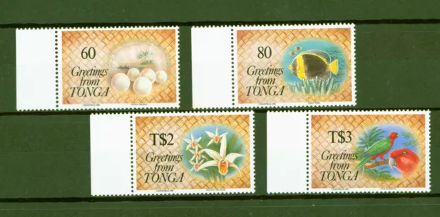 Tonga 1992 - Navidad Orquídeas Loro Perlas Anémona - No 1252-55