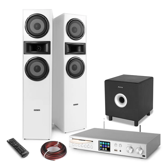 TOWER HIFI SYSTEM with SHF700W Speakers, Subwoofer, WiFi, DAB+, CD ...