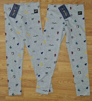 M&S 2 pairs GIRLS leggings GREY age 6-7 HARRY POTTER Marks & Spencer BNWT twins