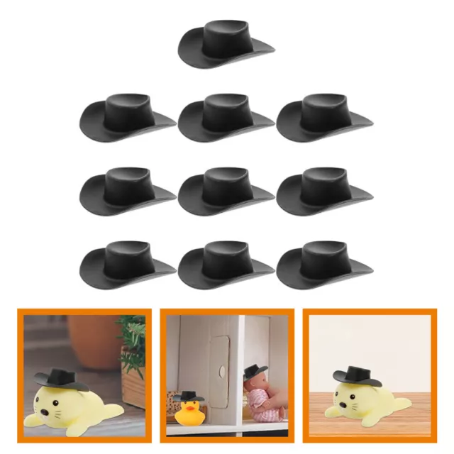 10 Pcs Mini-Cowboyhut Plastik Partydekorationen Mini-Puppen Puppenhüte