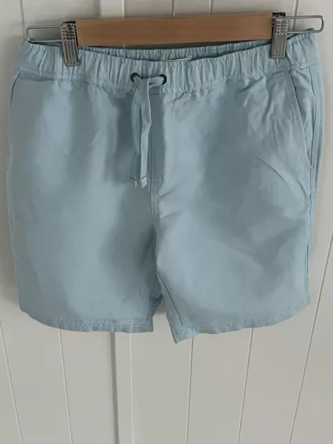 BNWT RRP$59 COUNTRY ROAD TEEN BOYS size 12 ORGANIC COTTON LINEN SHORTS PALE BLUE