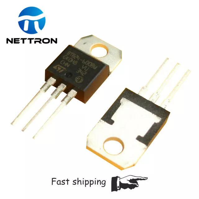 5pcs  Triac BTB24-600BW, 25A, 600V, 50mA, STM, TO-220, BTB24 -600 BWRG NEW