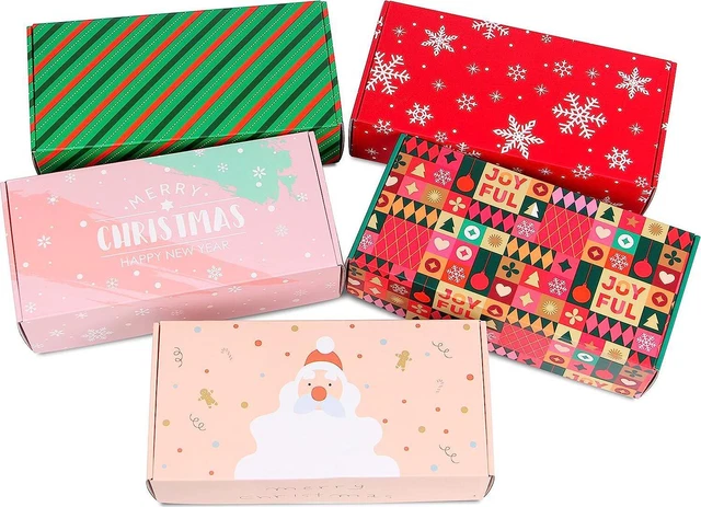 TONESPAC 25 Pack 8x4x2 inch Small Gift Christmas Gift Box with Lid, Recyclable ,