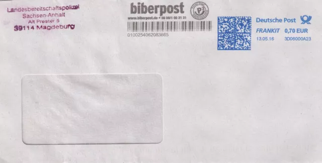 Privatpost Biberpost von Landesbereitschaftspolizei Magdeburg, 2016