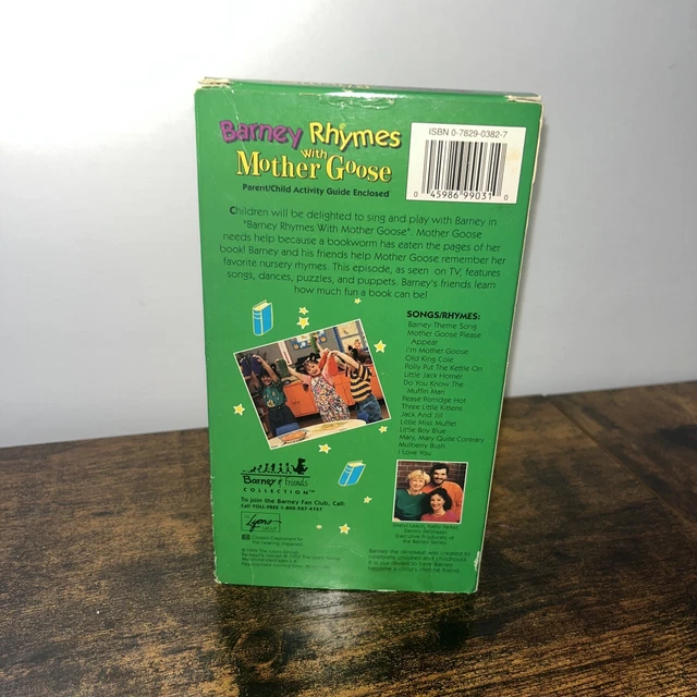 Vhs Menu BARNEY - BARNEY Rhymes With Mother Goose (VHS, 1993) EUR 10,99 ...