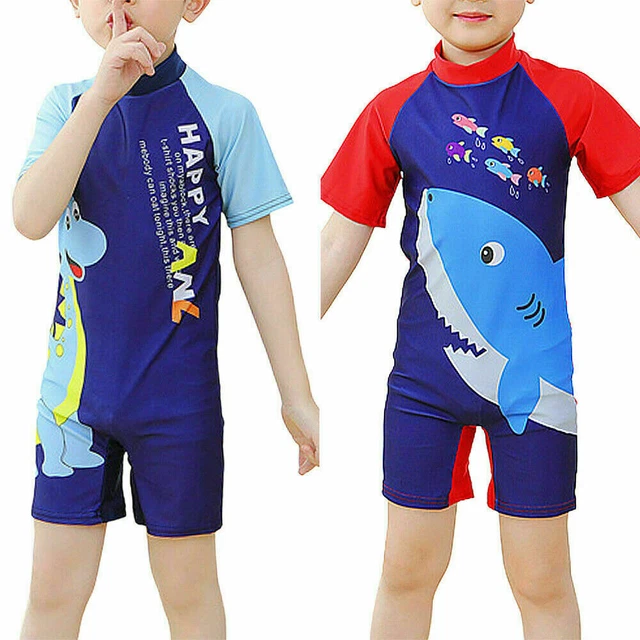 Costume da bagno bambino maniche corte cartone animato estate spiaggia costume da bagno