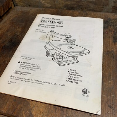 CRAFTSMAN 113.236180 SCROLL Saw Owners 