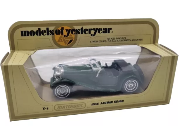 MATCHBOX Modelle vergangener Autos Y-1 1936 Jaguar SS100 1:38 GRÜN