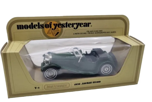 MATCHBOX Models of Yesteryear Cars Y-1 1936 Jaguar SS100 1:38 GREEN