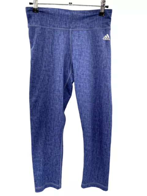 Adidas Leggings Women Size Small Blue Climalite Inseam 21" Mid-Rise Key-Pocket