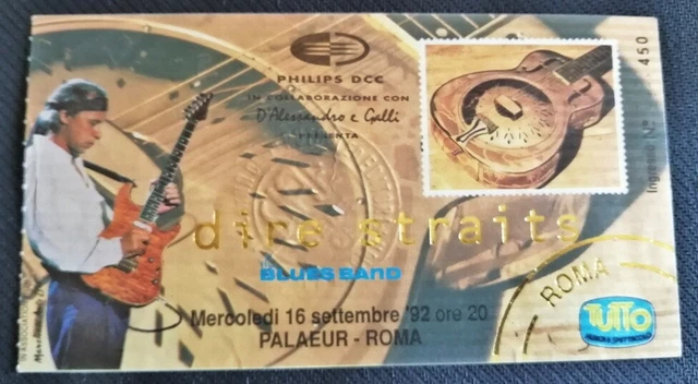 Biglietto Concerto DIRE STRAITS 1992 Palaeur Roma Ticket MARK KNOPFLER