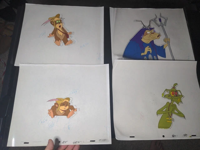 EWOKS animation cels BACKGROUND production art  Star Wars Action Figures  I8