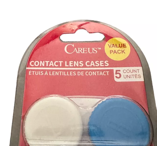 Eye Care Value Pack Contact Lens Cases Contains 5 Individual Cases Blue & White 3