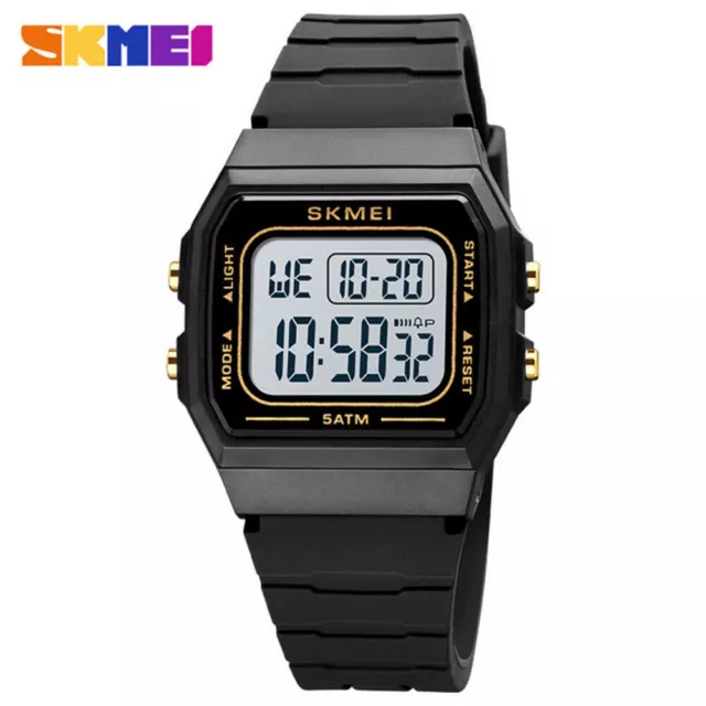 SKMEI Men Watch Fashion Rectangle Boy Sport Watch Girl LED Alarm Digital Watches