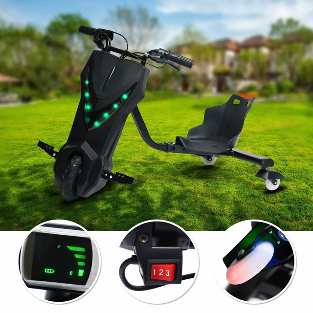 Drift Trottinette pour enfants à partir de 6 ans, Drift Crazy Cart Trottinette pour enfant à 360°, Drifting Ride sur 3 roues pour enfants à partir de 6 ans 8in-I