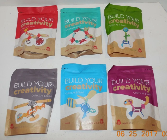 WENDY S KIDS MEAL Build Your Creativity Complete set of 6 NIP Rare
