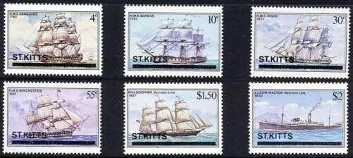 St.Kitts 1980 Schiffe Sc #38-43 MNH Segeln Schiffe, Transport