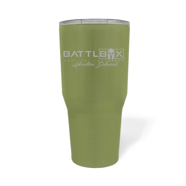 BattlBox 30oz Stainless Steel Tumbler Vacuum Insulated Double Wall Hot Cold