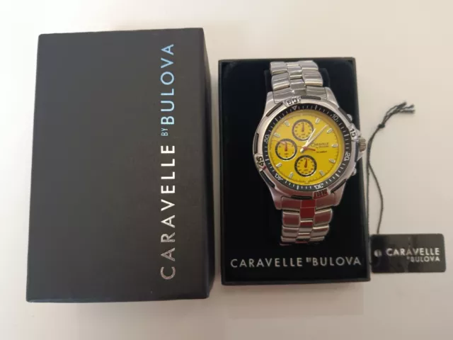 Vintage Caravelle By Bulova  Chronograph Men’s Watch Yellow, Stainless