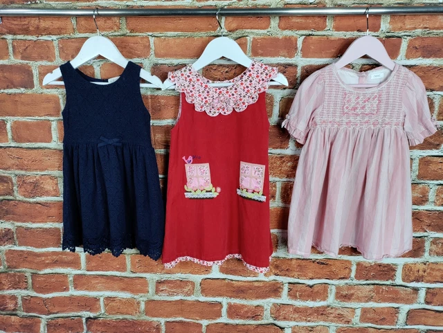 Girls Bundle Age 2-3 Years H&M Next Powell Craft Pinafore Dress Cord Lace 98Cm
