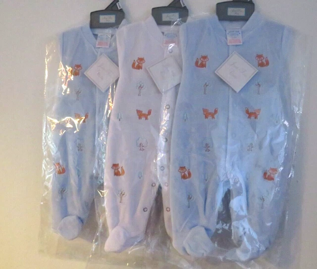 Wholesale Job Lot Baby Boys Girls Woodland Foxes Babygrow  3-6 months Outfit x 3