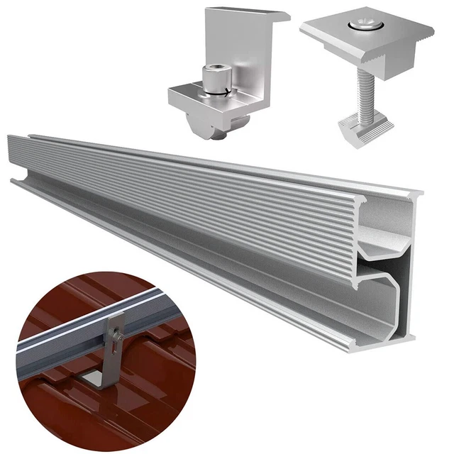 Profilo Alluminio Solare M8 Profilo Solare In Alluminio M8 Orientabile - Scanalatura Per Installazioni Fotovoltaiche - Drimakon Guida Orientabile Per Pannelli Fotovoltaici - Foto 2