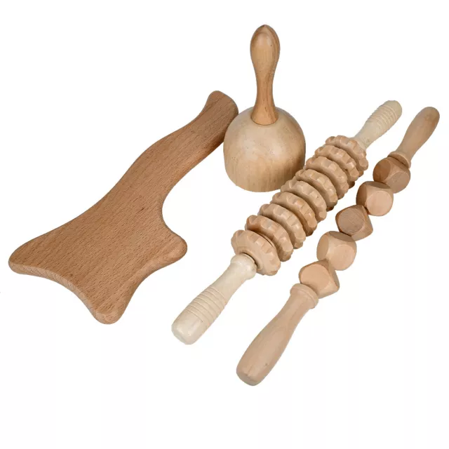 4Pcs Maderoterapia Kit Wood Therapy Lymphatic Drainage Massage Tool Body shap me