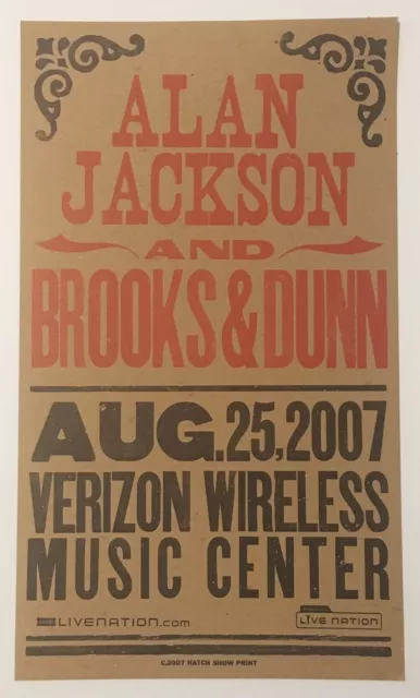 ALAN JACKSON / BROOKS & DUNN Hatch Show Print 2007 Poster Verizon Music Center
