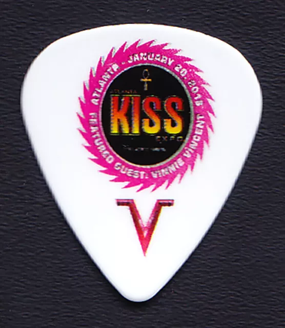 KISS Expo Atlanta 2018 Vinnie Vincent Meet & Greet VIP White Guitar Pick - 2018