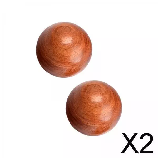 2X 2pcs Balles De Massage Portables Pour Les Mains En Bois Cadeau Compact