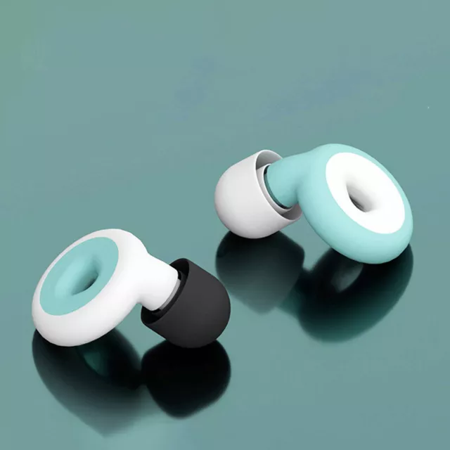 NEW Silicone Earplug Sleep Noise Ear Plug Canceling Noise Reduction Soundproo#EL