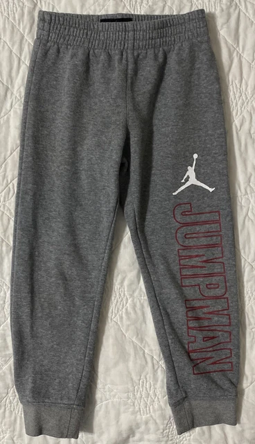Air Jordan Boys Jumpman Fleece Joggers Sweat Pants, Kids Medium (6), Gray