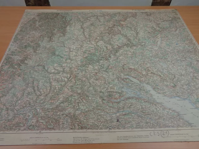 PAIR of WW1 AUSTRO-HUNGARIAN Military Maps of GERMANY "SCHAFFHAUSEN & KONSTANZ"