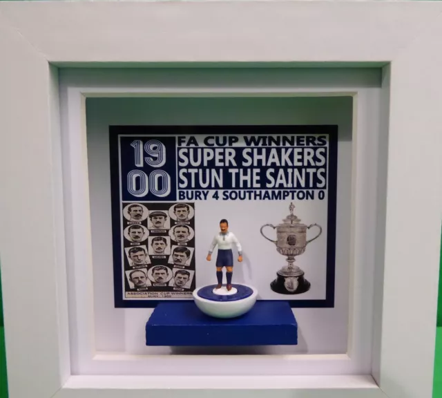 Bury FC Mini-Framed Art Handpainted Subbuteo Football Gift Shakers 1900 FA Cup