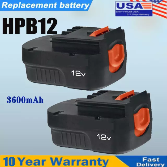 2Pack HPB12 for Black and Decker 12V 4.8AH Battery Firestorm FSB12 FS120BX  A12 