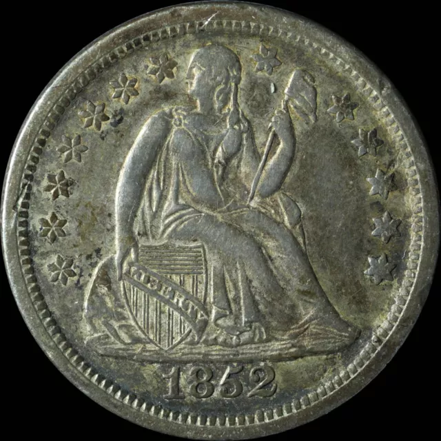 1852 Seated Liberty Silver Dime 10c XF/AU