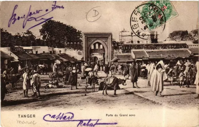 CPA AK TANGER Porte du Grand soko MAROC (720027)