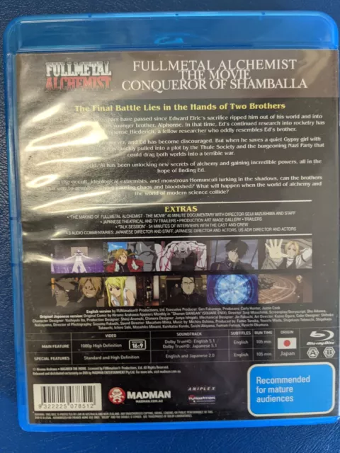 FULLMETAL ALCHEMIST THE Movie - Conqueror of Shamballa (Blu-ray 2005 Anime)  $100.00 - PicClick AU