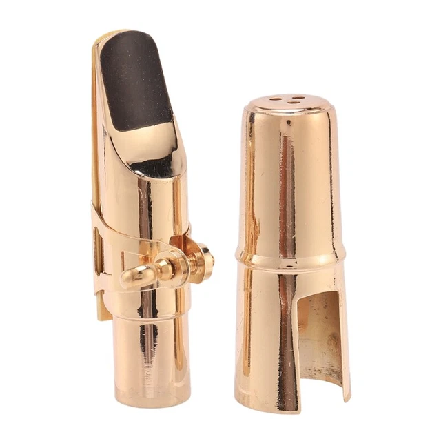 Golden Alto Sax Saxophone Mouthpiece with and Ligature Musical Instruments  U3R8