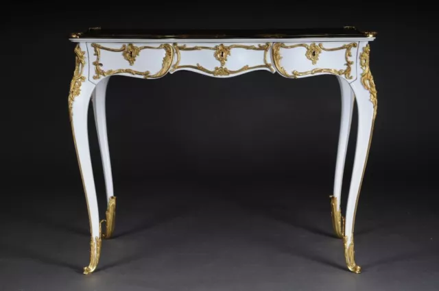Lussuoso Bianco Donna Bureau Plat / Reception IN Luigi Stile XV L-Sam-462