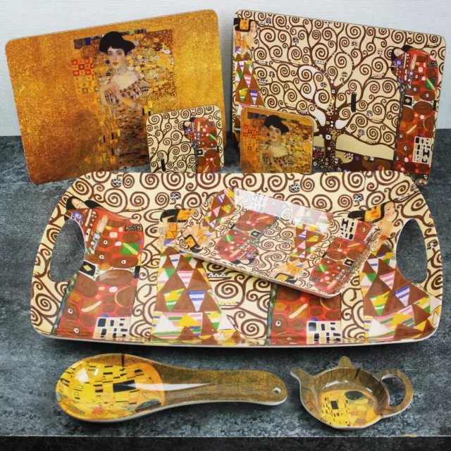 Gustav Klimt Art Themed Serving Tray Kitchen Tableware Dinner Mats & Coaster Set