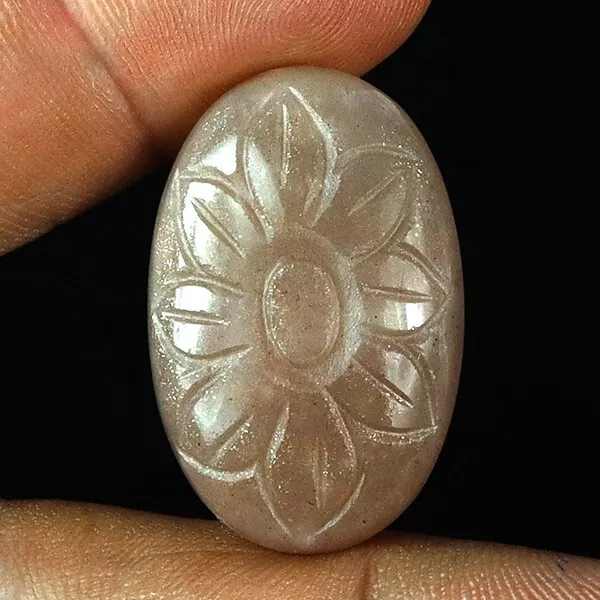 38.30 Ct Natural Peach Moonstone Hand Carved Oval Cabochon Gemstone
