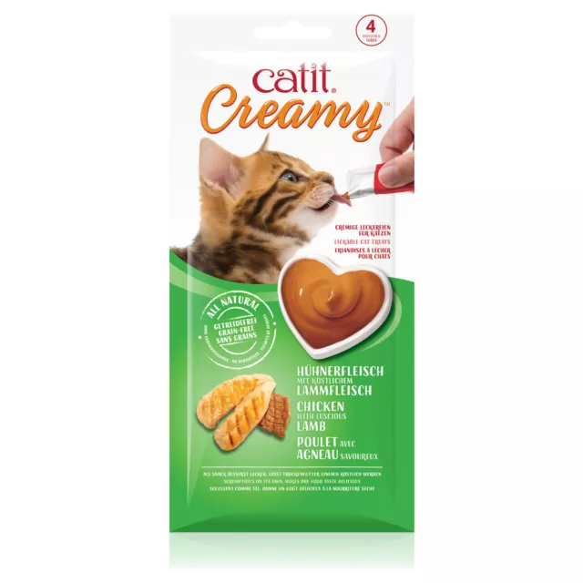 Catit Creamy Huhn & Lamm 4er-Pack, Katzensnack, UVP 1,89 EUR, NEU