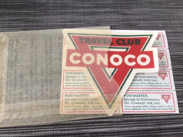 Vtg CONOCO Travel Club Sticker Stamps Original Unused