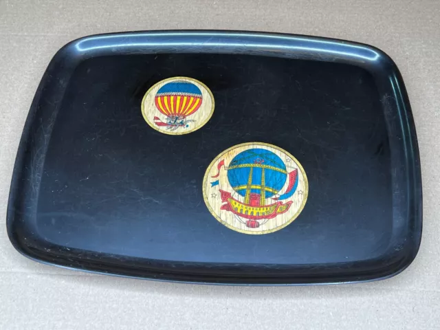 Vintage Couroc Gump Serving Tray - Hot Air Balloons 9-1/2 X 12-1/2