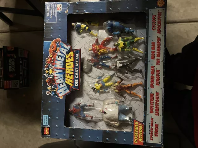 Marvel Heavy Metal Heroes 10 Die Cast Metal Figures Toy Biz 1998 New Sealed