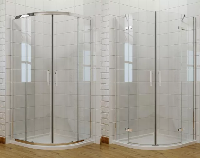 Quadrant Shower Enclosure Tall Walk In Cubicle Glass Door + Tray and Free Waste