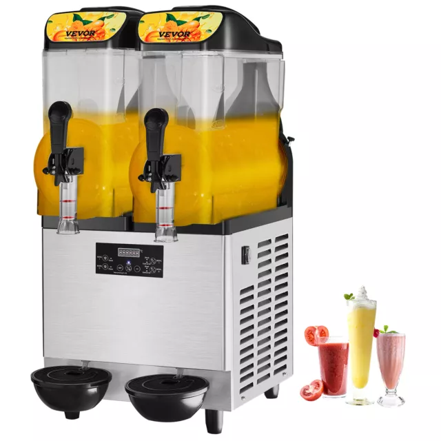 VEVOR 2x12L Commercial Slushie Machine 24L Margarita Smoothie Frozen Drink