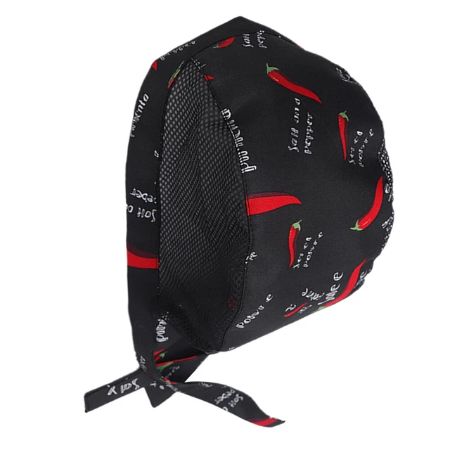 Waiter Cap Adult Chef Hat Black Adjustable Mesh Child Scarf