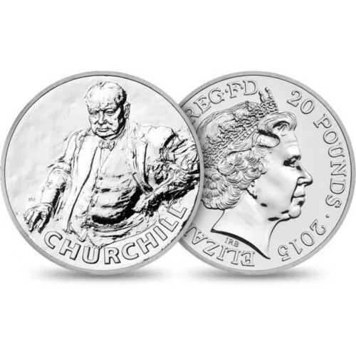 Royal Mint Sir Winston CHURCHILL 2015 UK £20 Fine SILVER Coin Sealed